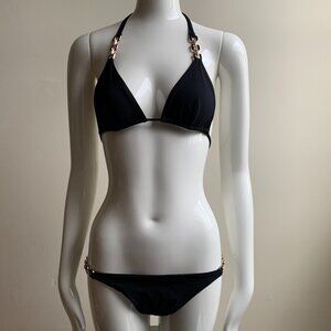 Sauvage california black crystal triangle top luxury bikini